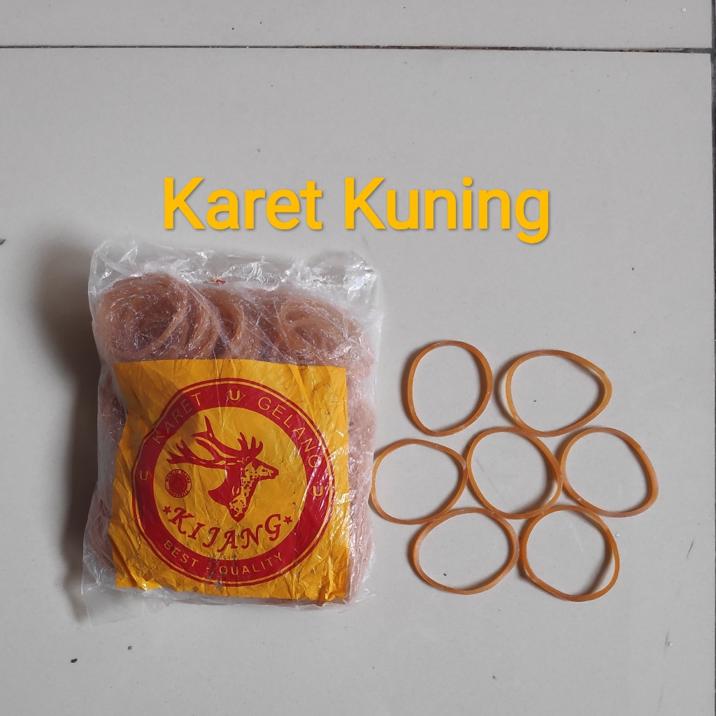 

karet gelang kuning 100g-karet gelang 100 gram - karet 1 ons