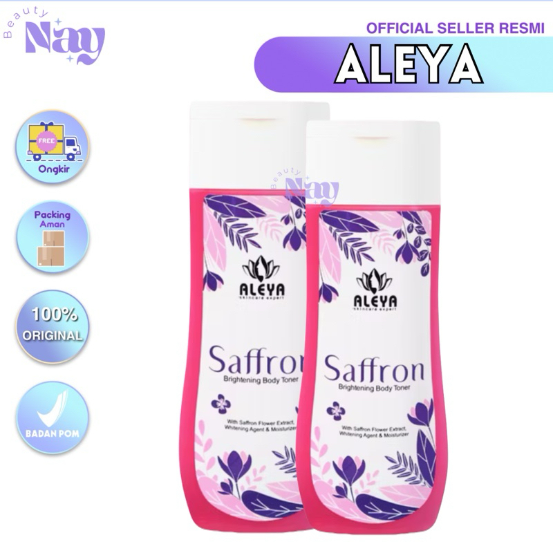 ALEYA SAFFRON BRIGHTENING BODY TONER BADAN WITH SAFFRON TONER SAFFRON WHITENING AGENT PENCERAH BADAN