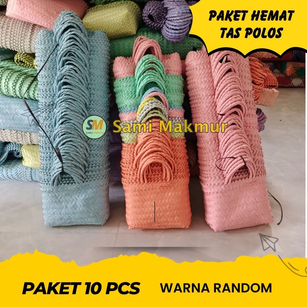 

PAKET 10 pcs Tas Anyam POLOS Untuk Hampers Parcel Souvenir Hadiah Hantaran Berkat Kotak Nasi Snack