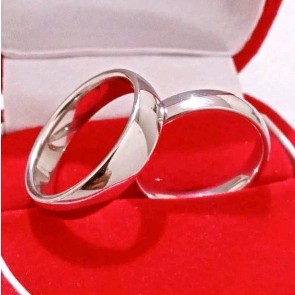 Cincin Couple Tunangan Cincin Kawin Titanium Asli Perhiasan Anti Karat & Pudar