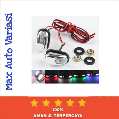 Washer Nozzle Wiper Mobil Chrome + Lampu 2PCS