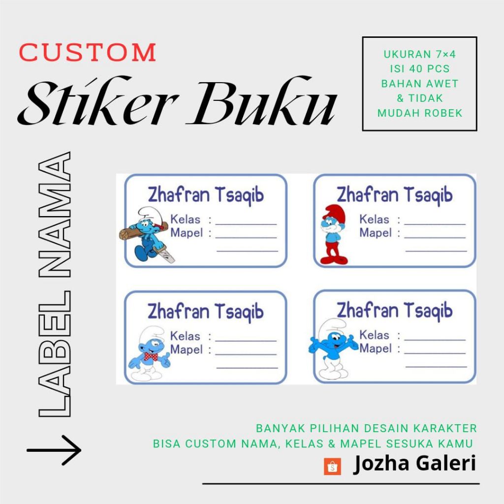 

SETIKER BUKU PELAJARAN / STIKER MAPEL / SETIKER NAMA / LABEL NAMA / LABEL BUKU PELAJARAN