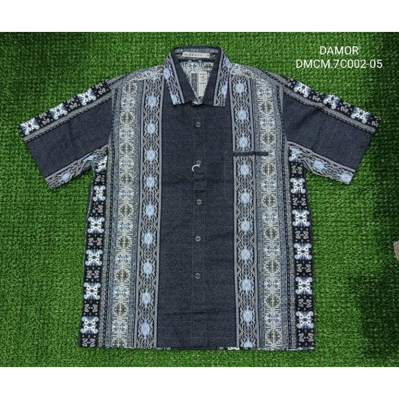 kemeja batik pria, batik print lengan pendek bahan katun lembut brand DAMOR