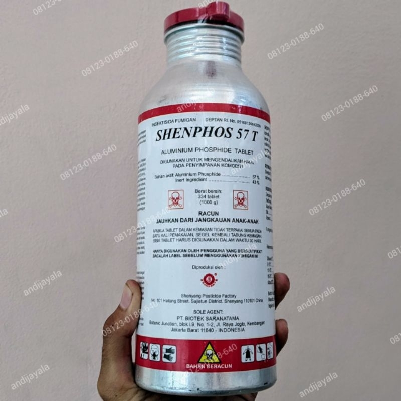 Shenphos 57 T @334tab 100% ori obat kutu beras jagung katul pakan isi 334 tablet butir