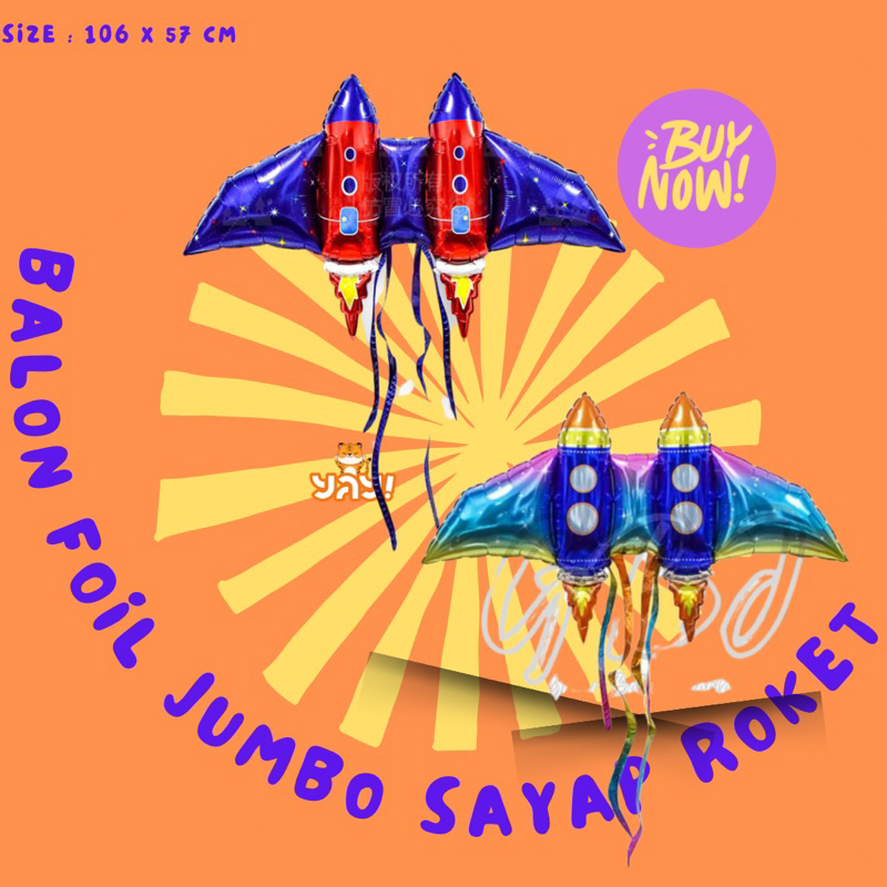 YAY Balon Foil Jumbo Sayap Roket 100 Cm