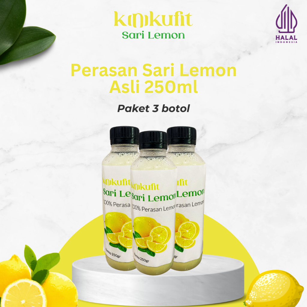 

Sari Lemon Murni 100% / Sari Lemon Murni / Air Lemon Original kinikufit Sari Lemon 250ml Paket 3pcs