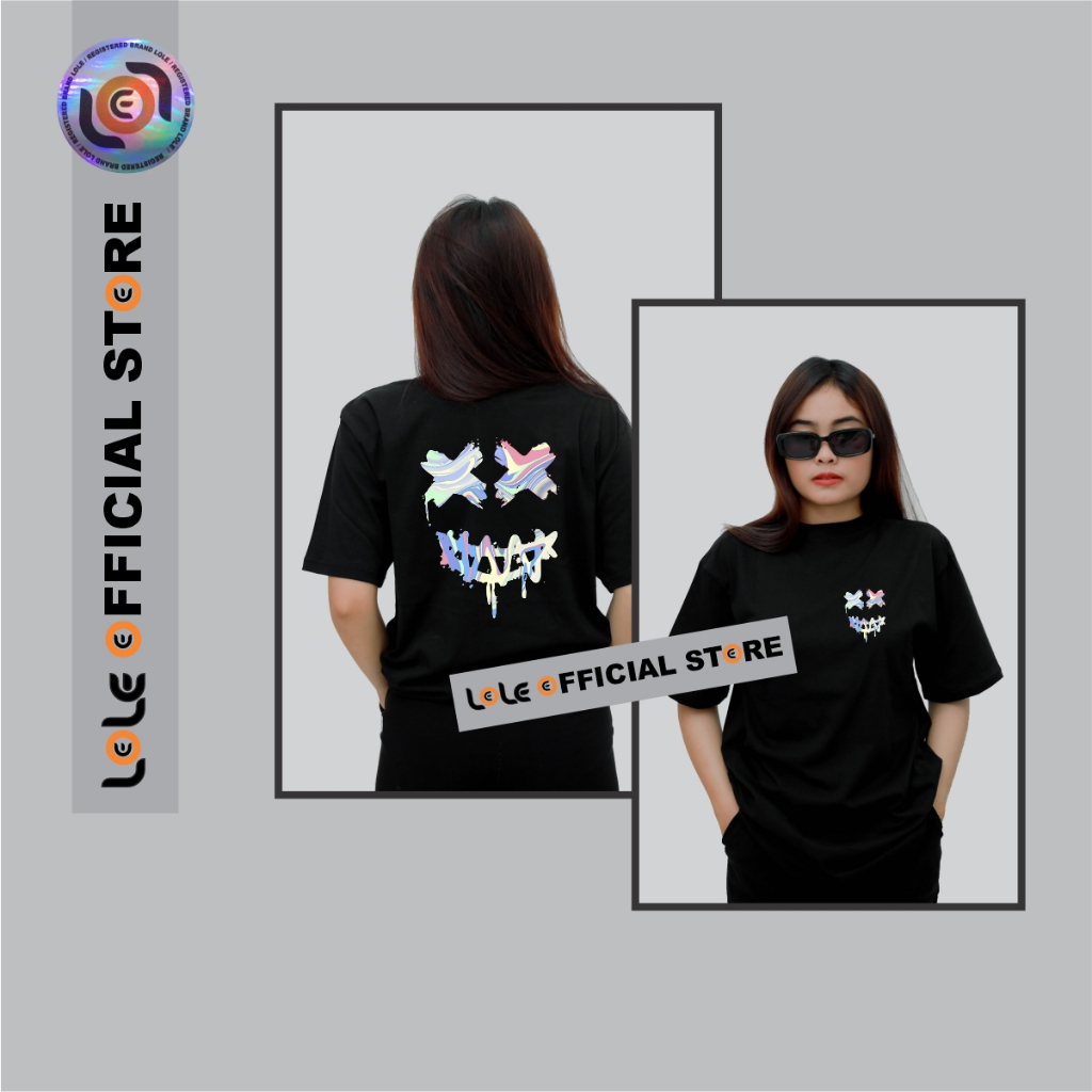 LOLE Kaos Smile / Kaos Smile Hologram / Kaos Smile Unisex / Kode 4312
