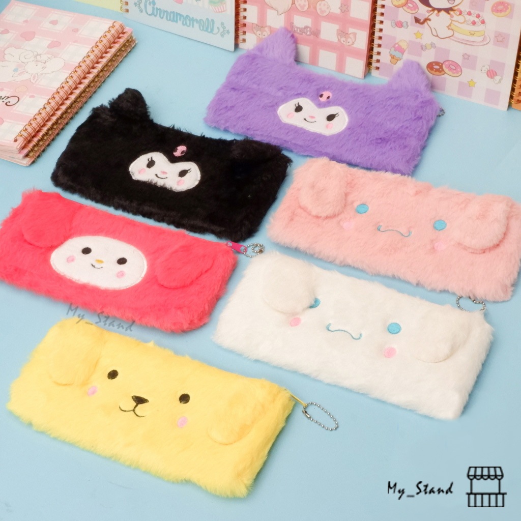 

Kotak Pensil Bulu Persegi Sanrio Tempat Pensil Wadah Pensil Kostak Pouch makeup Kosmetik Pencil Case