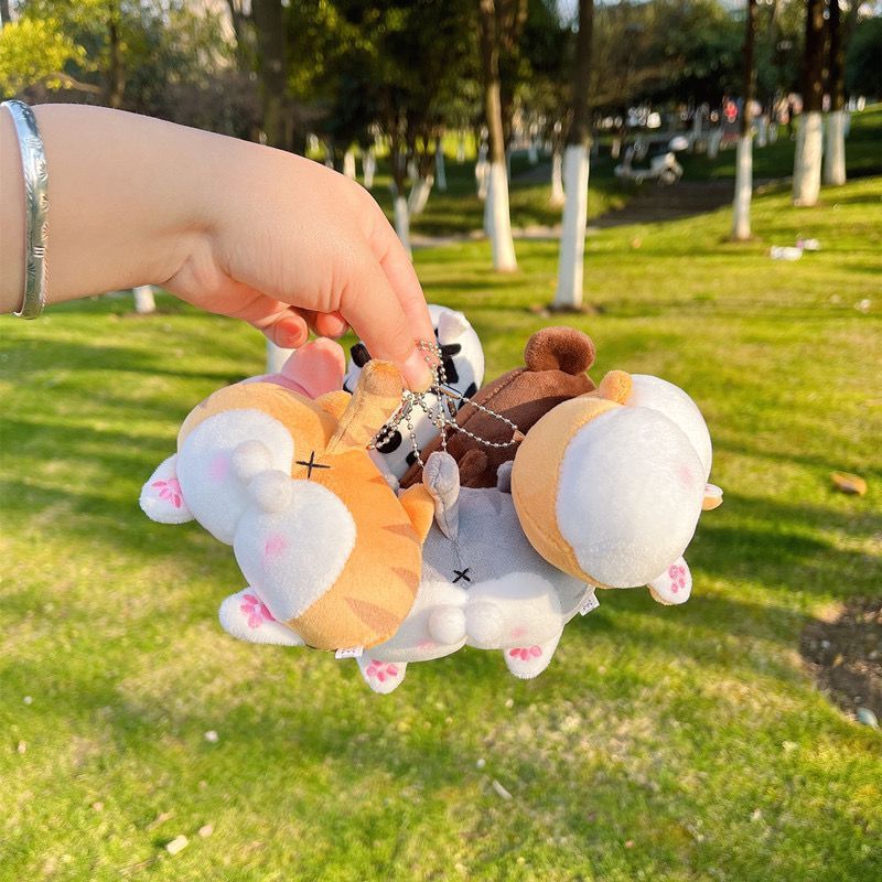 gantungan kunci boneka lucu corgi kucing plush pantat