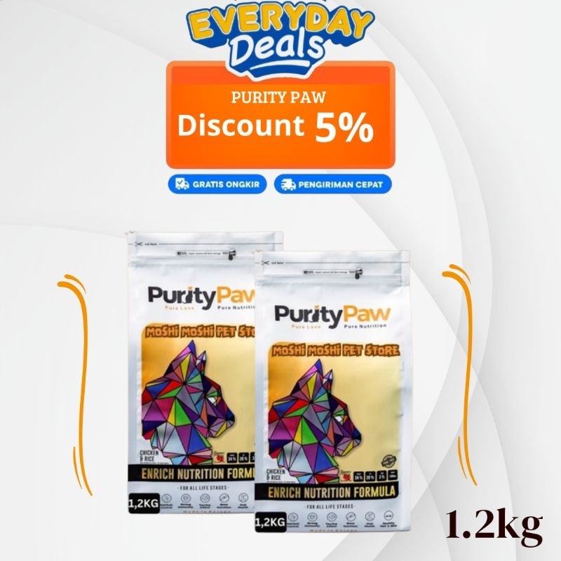 [ FREE GIFT ] Purity Paw Cat All Life Stages 1.2kg Makanan Kucing