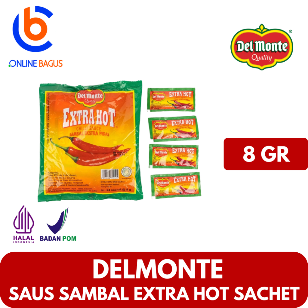 

Delmonte saus sambal extra hot sachet 1 Pack ( Isi 24 Pcs 8gr )