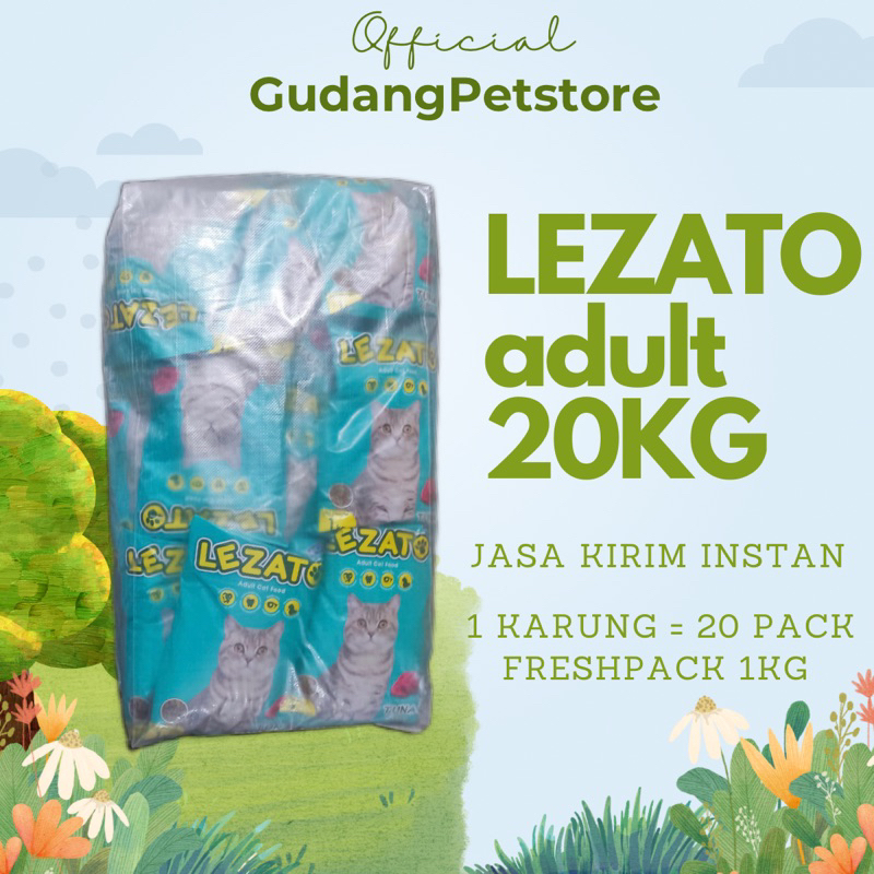 INSTAN: LEZATO 20KG Adult Makanan Kucing dewasa KARUNGAN