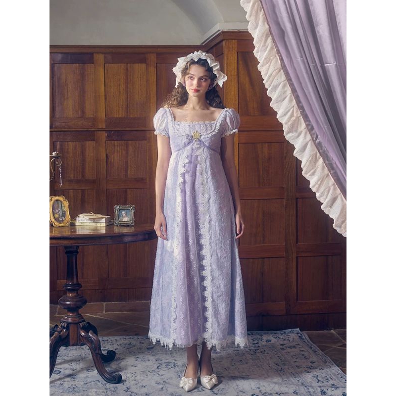 [PRE-ORDER] LACEMADE MONET'S IRISES REGENCY DRESS