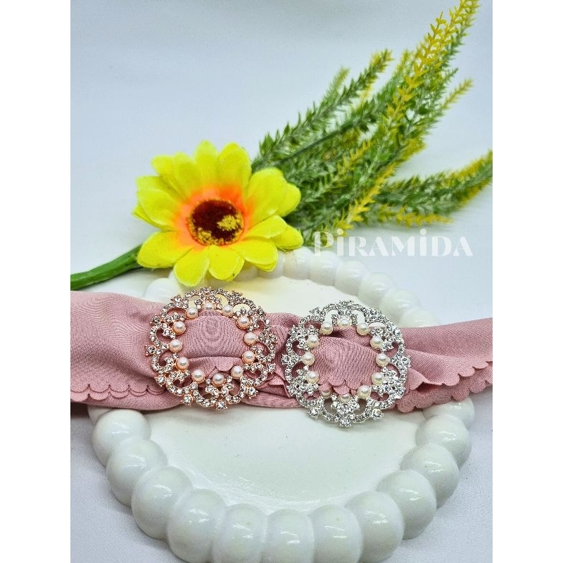 Ring Jilbab / Hijab Gesper / Jilbab Kolong Diamont Mutiara/ Aksesoris Wanita /Premium