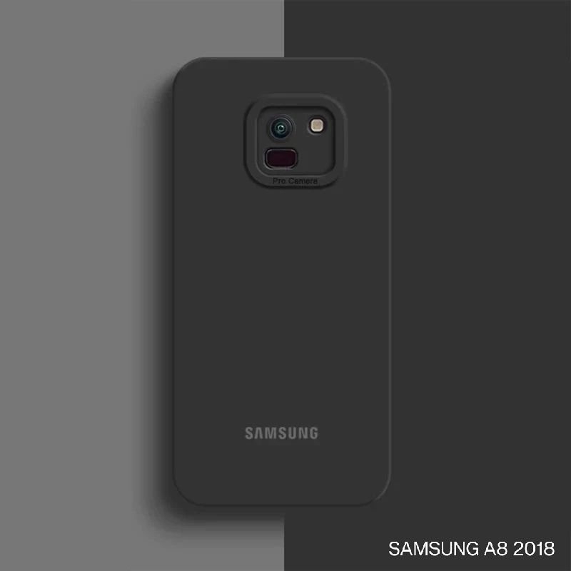 SLICON/CASE FULL BLACK SAMSUNG A8 2018 /A8 PLUS TPU CANDY CASE PRO PELINDUNG CAMERA HITAM POLOS