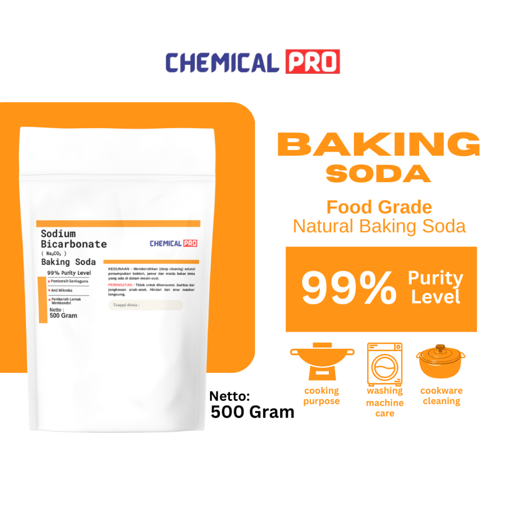 

Baking Soda - Sodium Bicarbonate Food Grade / Soda Kue 500 gr - Chemical Pro