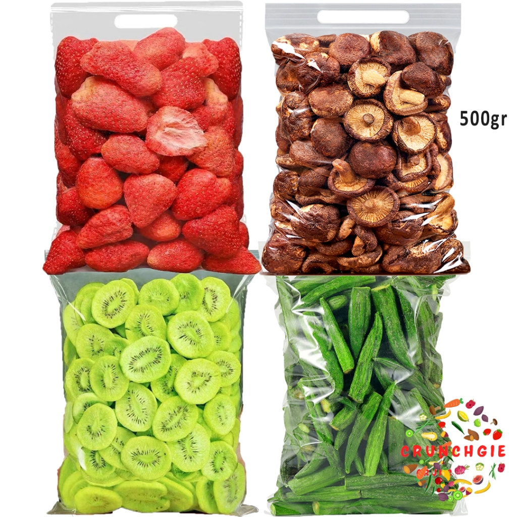 

2Xbtygneal Sakha Snack ) 1/2 Kg Freeze Dried Strawberry Buah Kering Strawberry Cemilan Buah Freeze