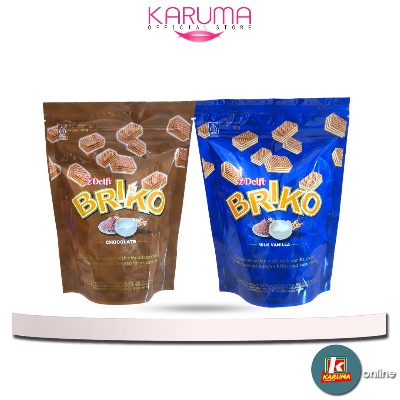 

BRIKO CHOCOLATE WAFER | DELFI BRIKO CHOCOLATE WAFER 95g ( rasa chocolate dan milk vanila )