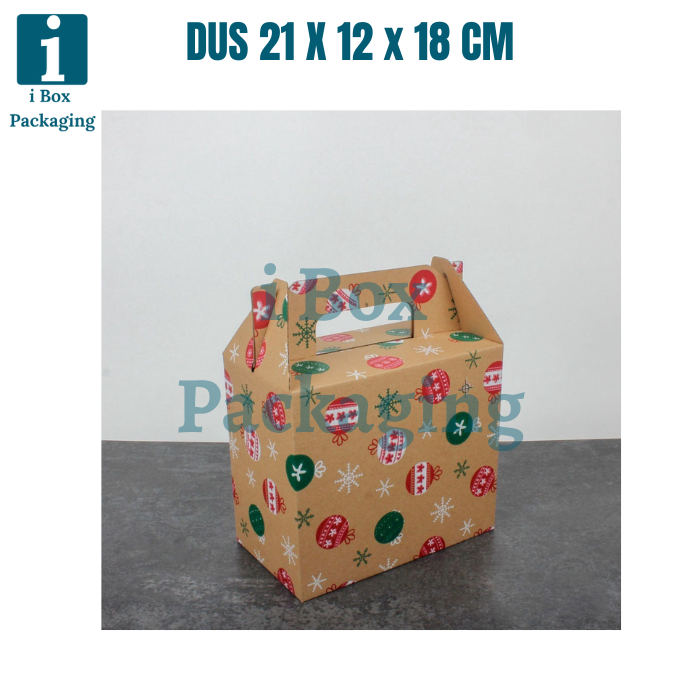 

[ 10 Pcs ] Kardus Box Toples Dus Tenteng Botol 250ml isi 8 Natal Packaging Hampers Parcel Christmas Dus 21x12x18cm