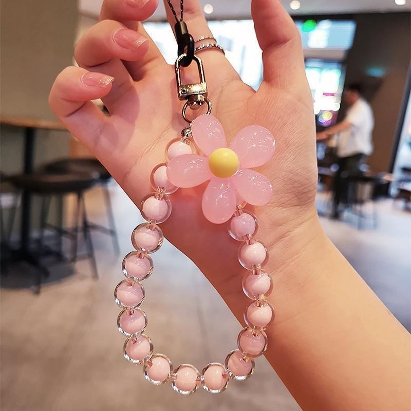 TELEPON LANYARD PORTABEL INS HANDMADE MANIK-MANIK KRISTAL LANYARD PERGELANGAN TANGAN KABEL WARNA-WAR