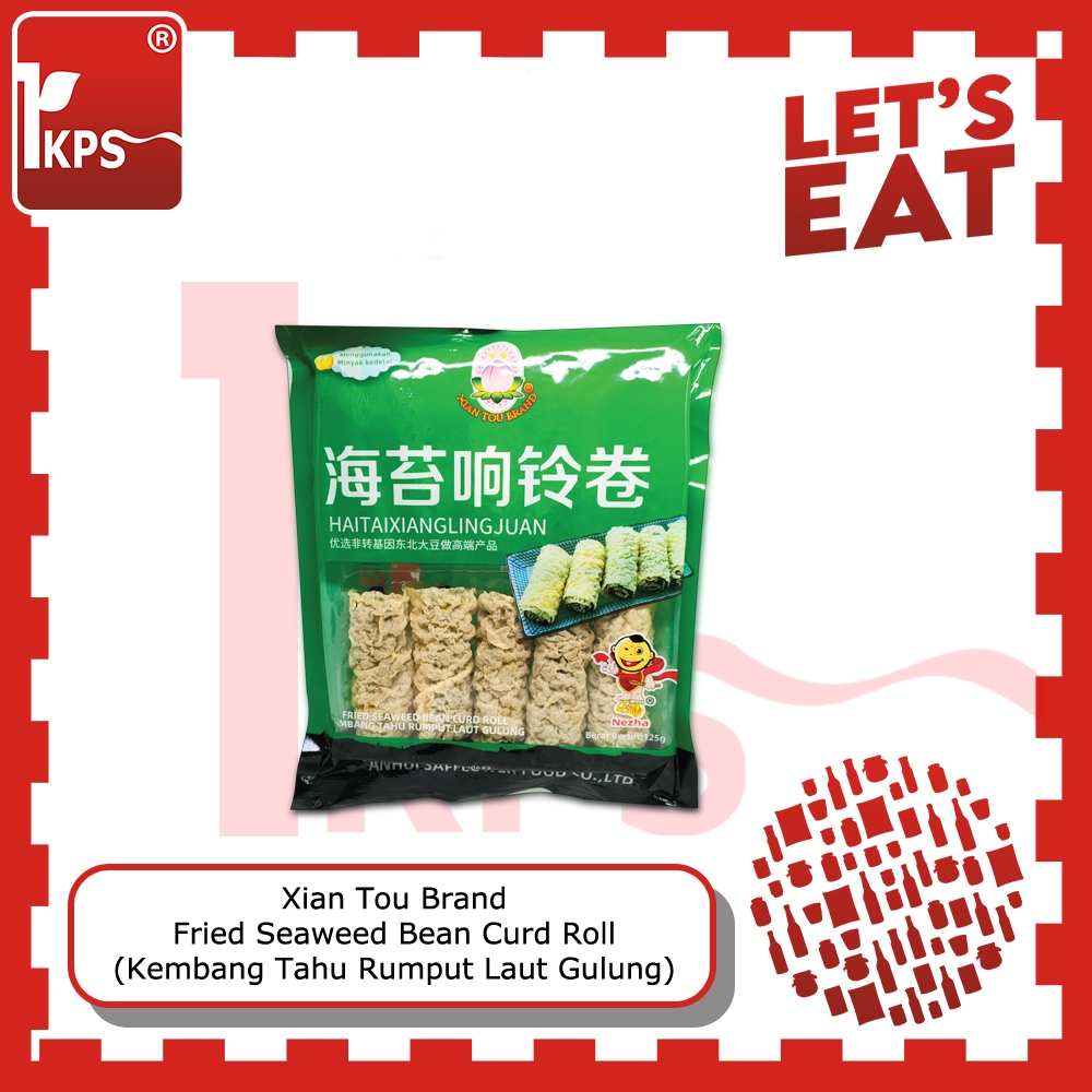 

Fried Seaweed Bean Curd Roll 125g "Xian Tou Brand" / Kembang Tahu Rumput Laut Gulung