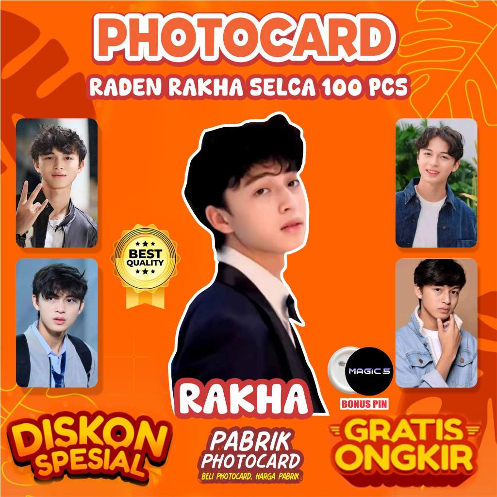 100 Photocard Raden Rakha Magic 5 Bonus Sticker PIN | Pabrik Photocard