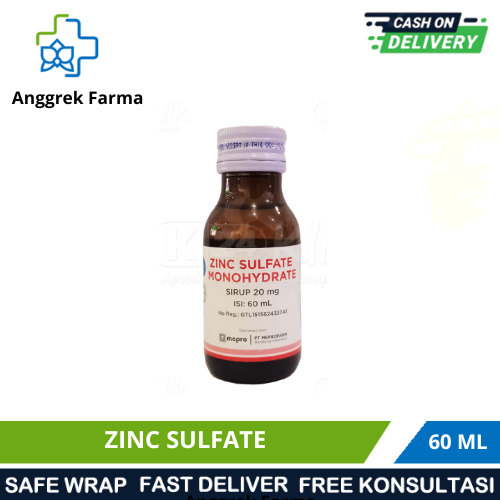 ZINC SULFATE SYRUP 60ML/PENGGANTI CAIRAN TUBUH/PENCEGAH DEHIDRASI