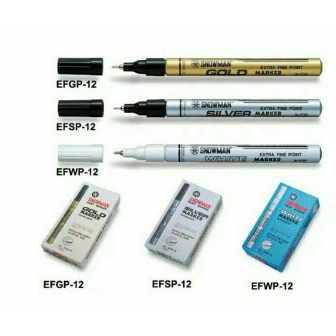 

SNOWMAN - Spidol EFP Extra Fine Point Marker - Emas Silver Putih