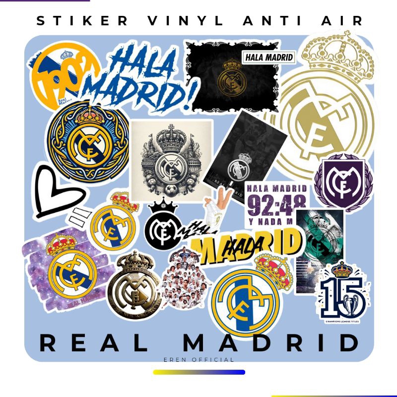 

STIKER CLUB BOLA MADRID ANTI AIR ISI 100 PCS PREMIUM