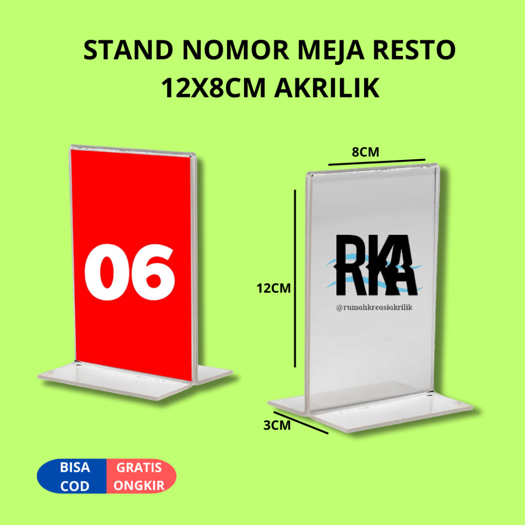 

STAND NOMOR MEJA RESTO STAND AKRILIK PENGUNJUNG DISPLAY NOMOR MEJA