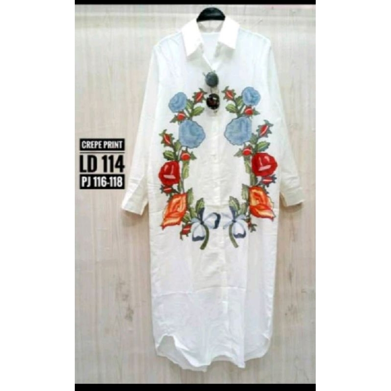 "Sale..Atasan Tunik Katun Motif Bunga"