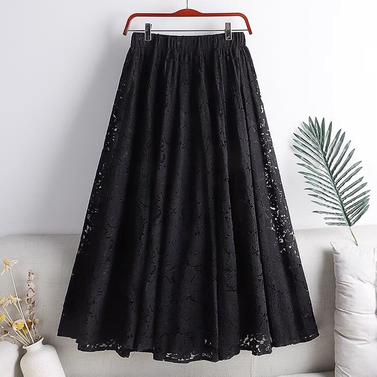 Rok Bawahan Brukat NEYSA LACE SKIRT Bawahan Muslim Casual Skirt Panjang Model Terkini