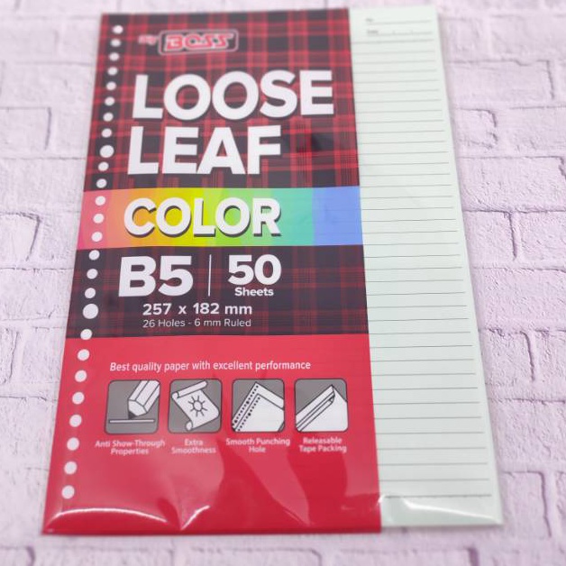 

STOCK TERUPDATE Loose leaf B5 5 warna