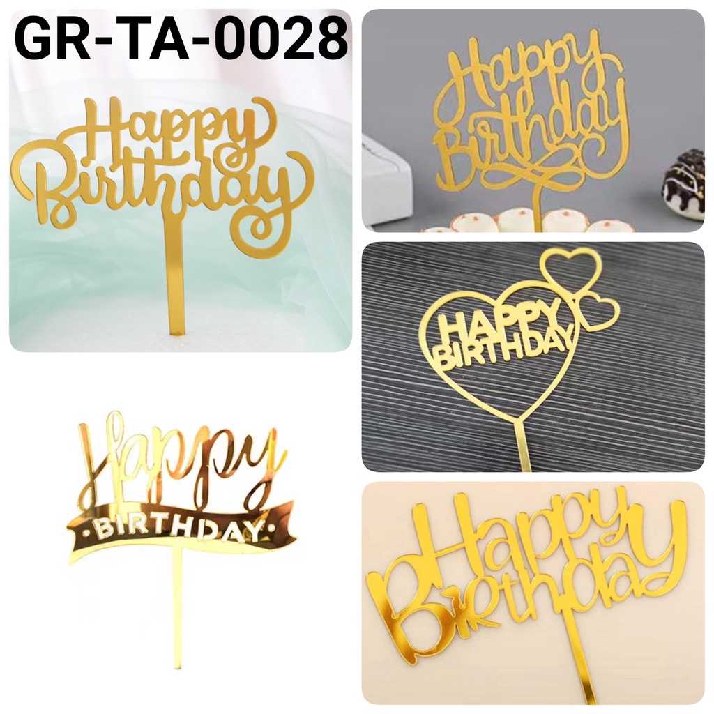 

BIG PROMO TA28 Cake topper akrilik happy birthday ulang tahun yamama baking