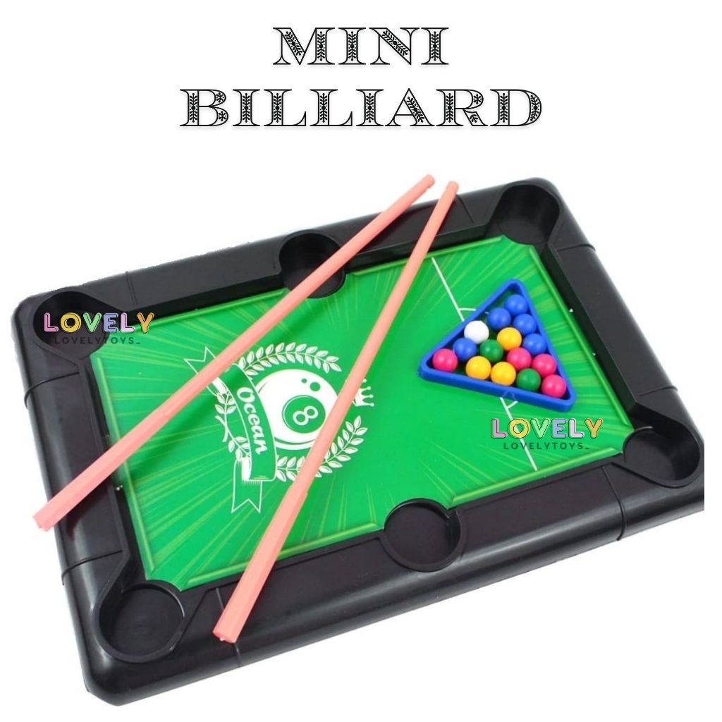 MAINAN MINI BILLIARD POOL BOARD GAMES ANAK PAPAN MEJA BILLIARD BOLA SODOK
