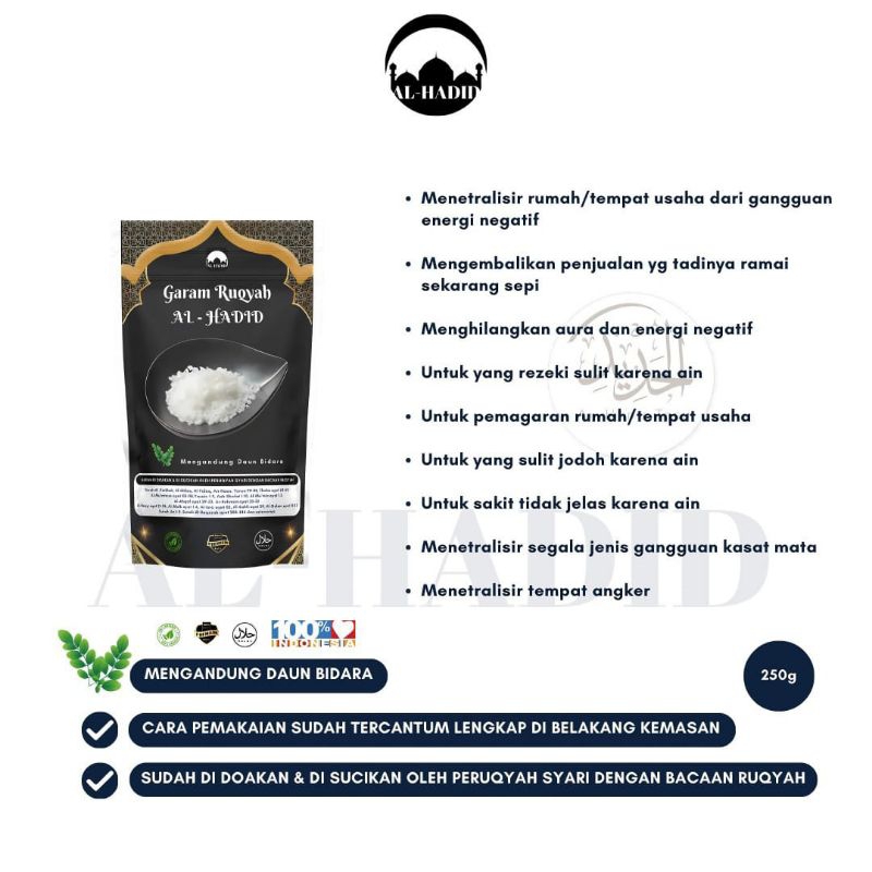 

Garam Ruqyah AL-HADID Original Premium Di Bacakan 3X Ruqyah - 250gram