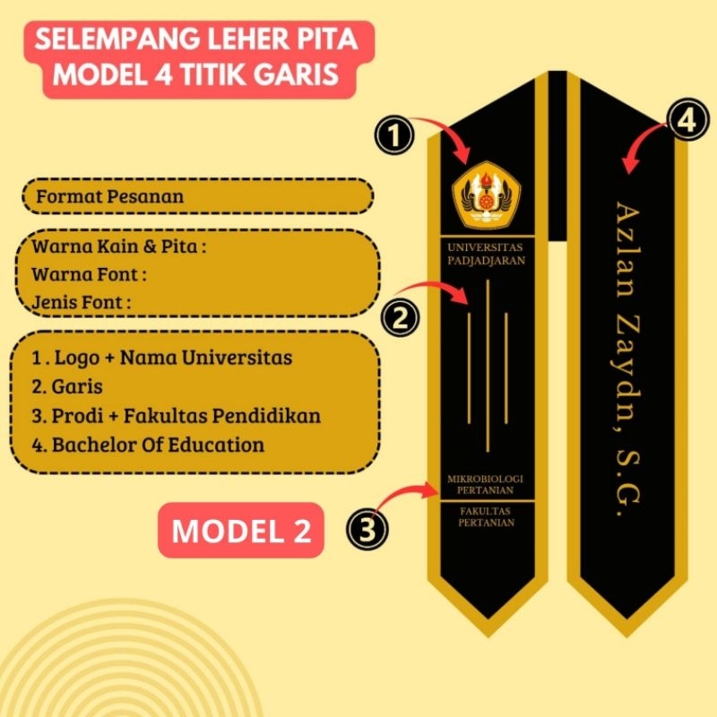 ( BISA 1 HARI JADI) SELEMPANG WISUDA - SELEMPANG LEHER - TERMURAH