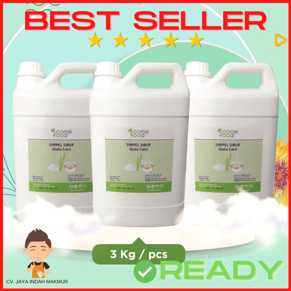 

MALL Simple Syrup Simpel Sirup Gula Cair Sirup bening 3kg Come Food PIRT