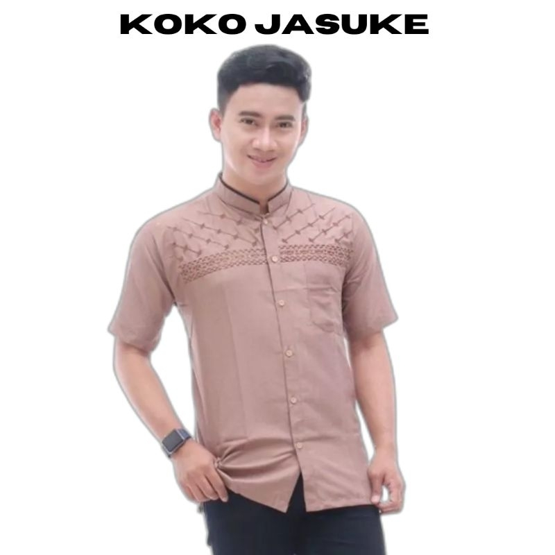 BELI Baju Koko Bordir Mewah Katun Micro Lengan Pendek BELI