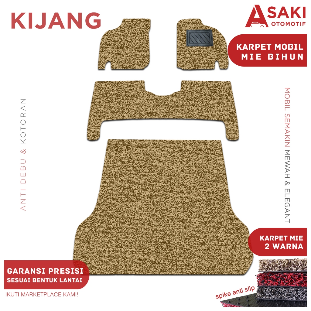 Karpet Mie Premium Mobil KIJANG LGX Full set - Include Footplate Antislip karpet Supir - Bihun 2 War