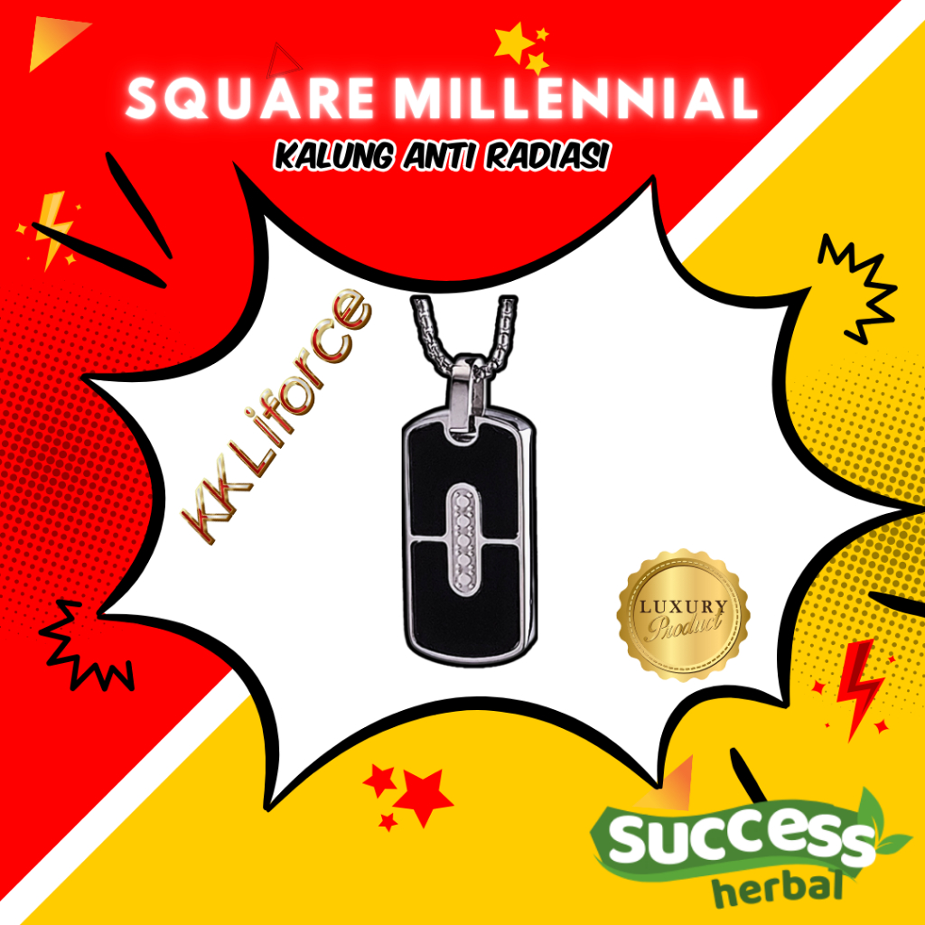KK Liforce Square Millennial Kalung Energi Untuk Kesehatan KK Liforce KK Lifeforce Wanita Pria Bayi 