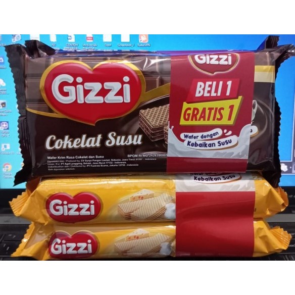 

GIZZI Wafer Coklat Susu keju 122gr Beli 1 Gratis 1