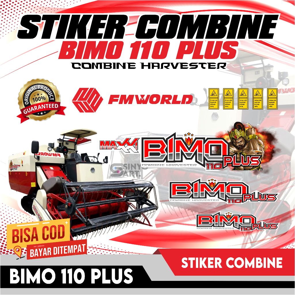 Stiker Combine Bimo 110+ - Stiker Full Combine Harvester