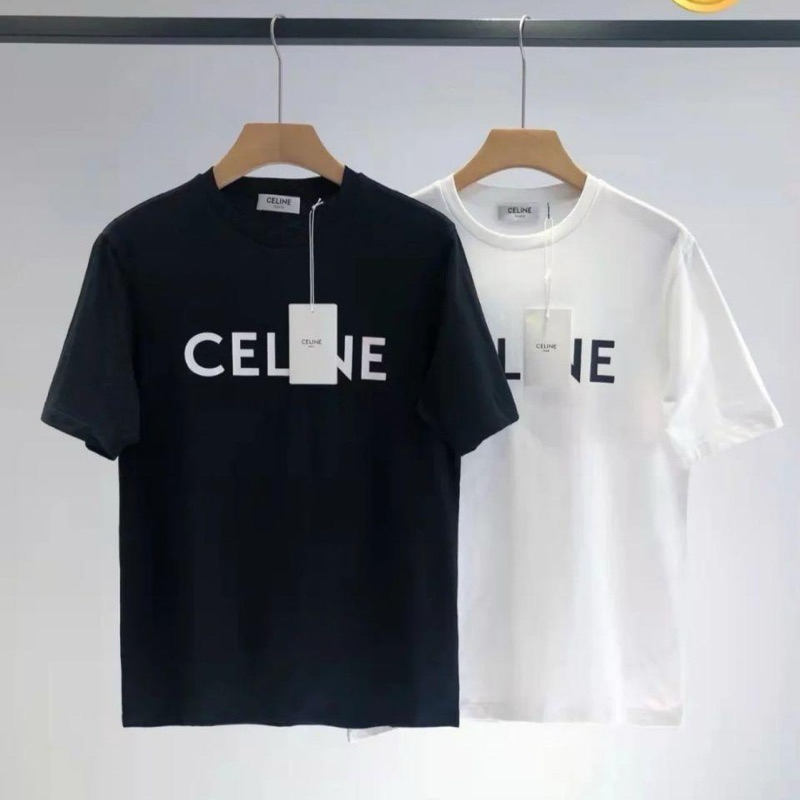 Kaos CELine Black And White Full Tag Lisa Blackpink Tshirt