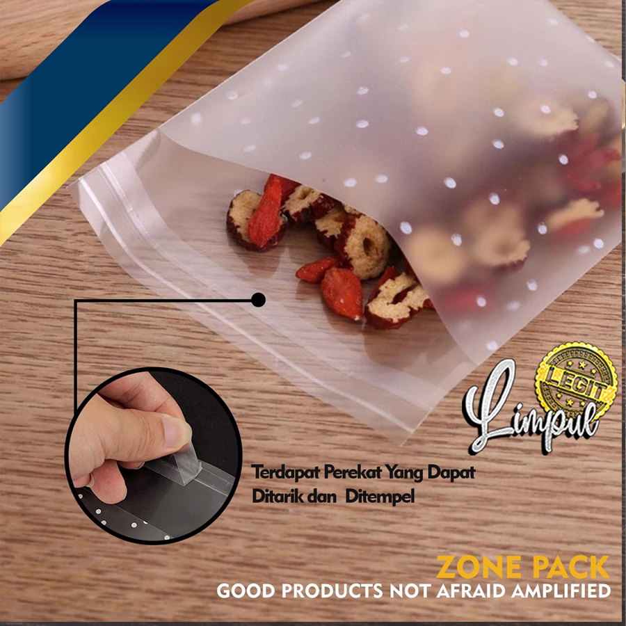 Plastik Cookies Polkadot Doff | Plastik OPP Motif Lucu | Packaging Nastar Cookies Coklat Permen