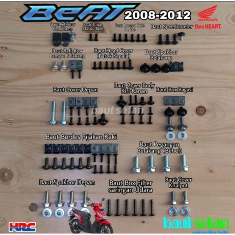 Baut full body honda beat karbu 2008 - 2012 original