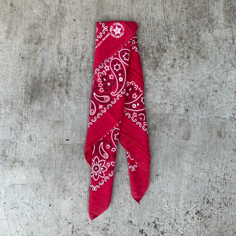 vintage paisley bandana red made in usa slayer / scarf