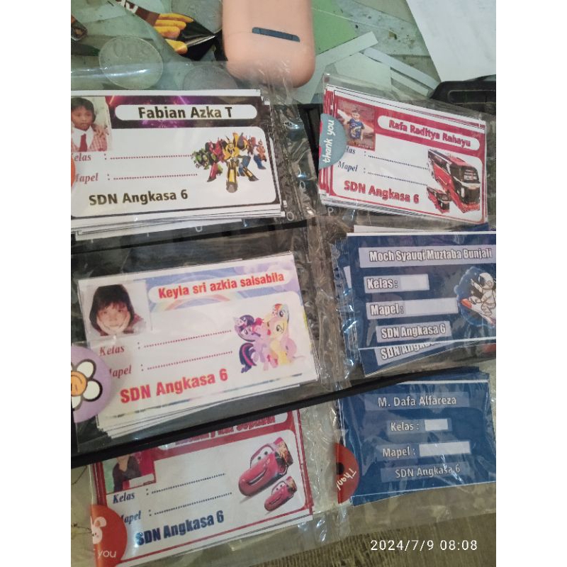

stiker nama buku photo/ custom