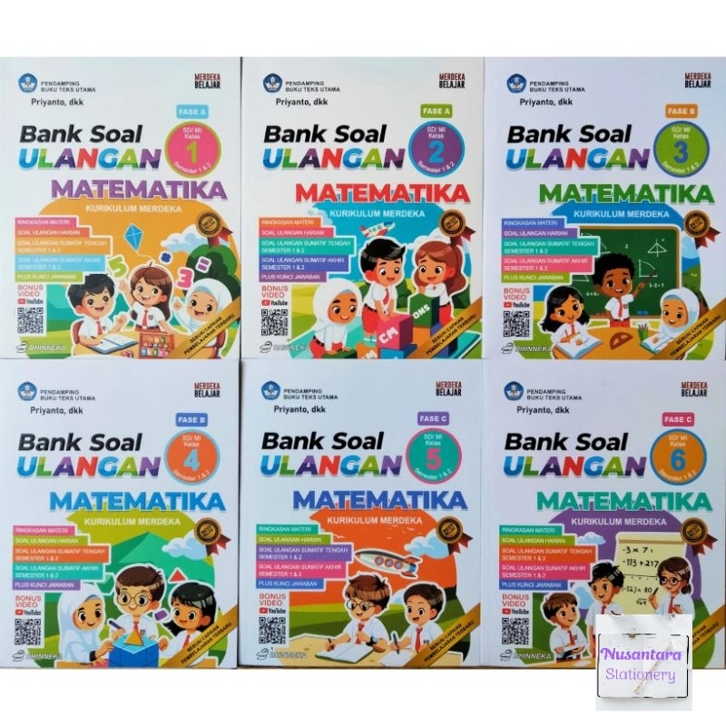 Bank Soal Ulangan Matematika SD/MI Kelas 1,2,3,4,5, & 6 Semester 1 & 2