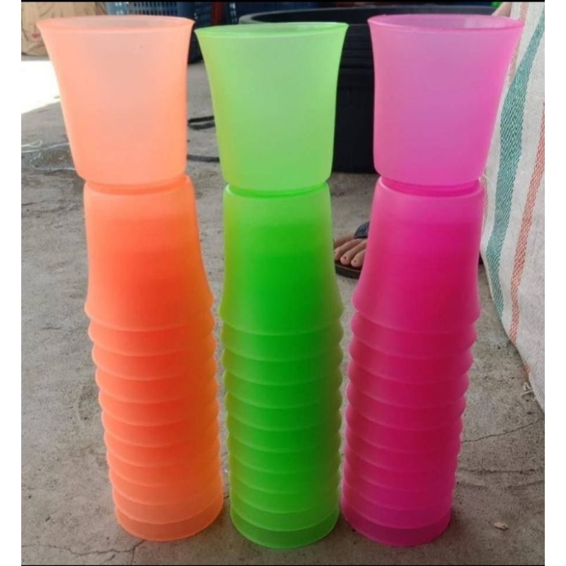 12 pcs cangkir plastik duralex warna random